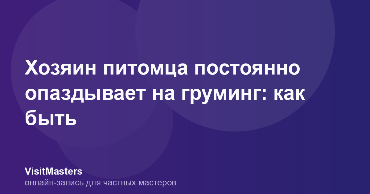 Хозяин питомца постоянно опаздывает на груминг: как быть